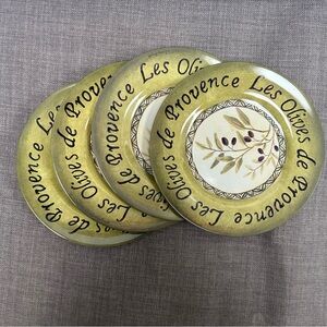 SAKURA 4-pcs Les Olives de Provence Melamine Appetizer Salad Plates #1010254B